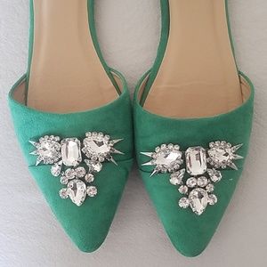 JustFab green flats